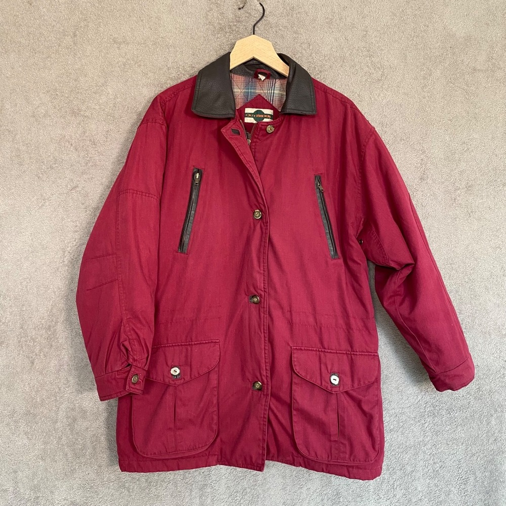 Vintage OutBrook Womens Barn Jacket Size M Plaid Lined Utility Coat Chore Field